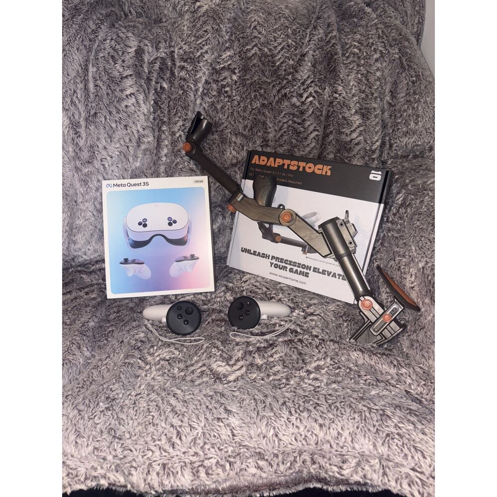 Meta Quest 3s 128gb Virtual Reality Headset (White) Accessory bundle Apaptstock